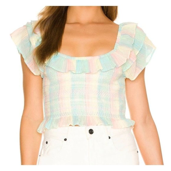 Love Shack Fancy Saba Crop Top Large - Picture 3 of 7